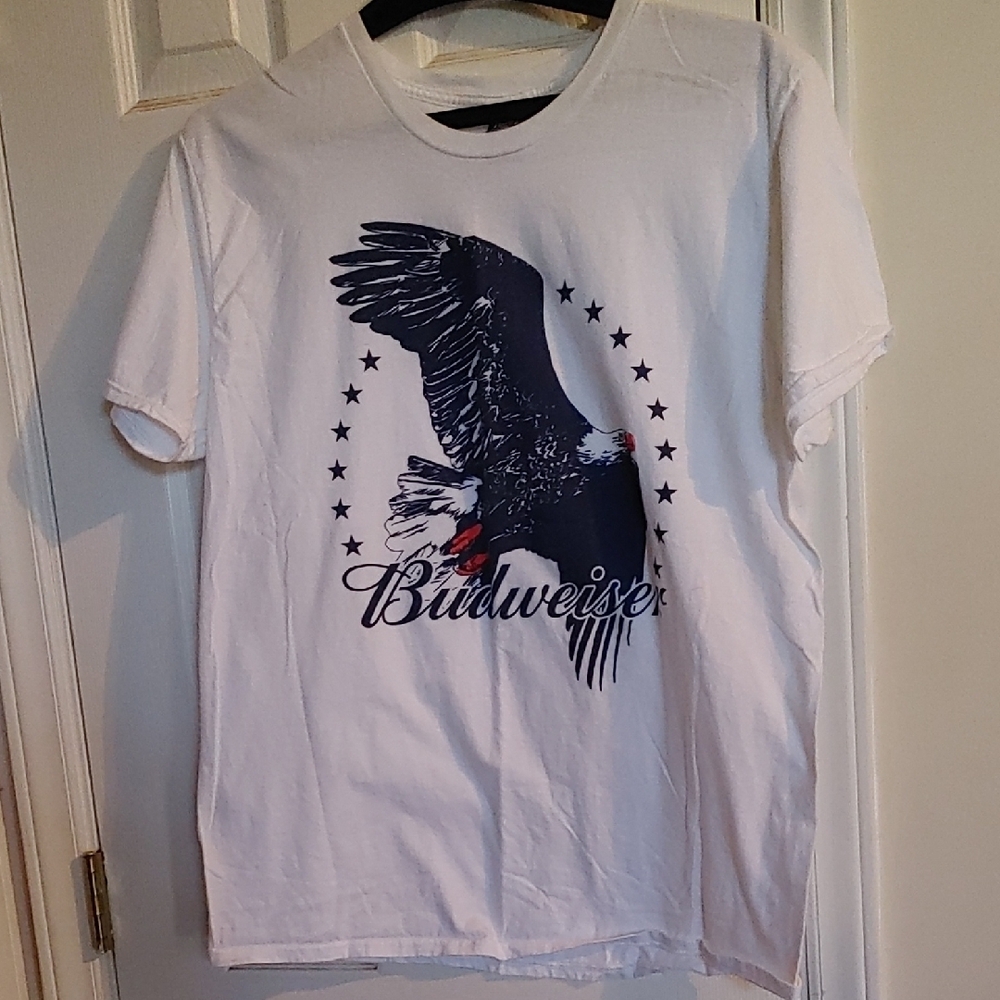 Budweiser White T-Shirt with Eagle Design
